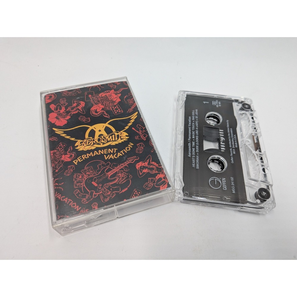 Aerosmith Permanent Vacation Cassette Tape 1987 Geffen Records M5G 24162 Rock